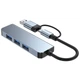 USB-Хаб Fenvi F-TUH4 4-IN-1 USB 3.0/Type-C-Hub -> USB 2.0, USB 3.0 - зображення 5