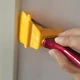 Малярная кисть с ограничителем для ровной покраски / лакировки углов и краев стен / оконных рам / потолка + маленькая кисточка, разноцветная (109108777) - изображение 6