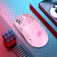 Бесшумная Беспроводная (2.4G, Bluetooth) HXSJ T90 Розовая Игровая Мышь с подсветкой и аккумулятором - изображение 3