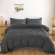 Простынь MirSon Satin Light Pro 10-005 Dark Gray 180x220 см (2200010171266) - изображение 2