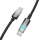 Кабель Aspor A089 Nylon Cable Wattage Display Type-C - Type-C 100W/1м-чорний - зображення 1