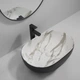 Раковина накладна MIXXUS PREMIUM ELLIPSE-0105 MARBLE-BLACK овальна, глянцева, мармуровий колір - изображение 5