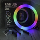 Светодиодная кольцевая RGB селфи-лампа 33 см для фото и видео съемки - изображение 3