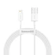 Кабель Baseus Superior Series Fast Charging Data Cable USB to iP 2.4A 1.5m White (CALYS-B02) - зображення 1
