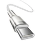 Кабель Baseus Cafule Series Metal Data Cable Type-C to Type-C 100W 1m White (CATJK-C02) - изображение 3