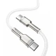 Кабель Baseus Cafule Series Metal Data Cable Type-C to Type-C 100W 1m White (CATJK-C02) - изображение 4