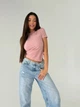 Жіноча літня футболка асиметричного крою Uaclothes 46-48 Пудровий (like33633-140371350) - зображення 3