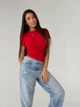 Жіноча літня футболка асиметричного крою Uaclothes 46-48 Червоний (like33630-140341350) - зображення 1