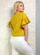 Блуза з воланами вкорочена оверсайз гірчична New Collection S-L 10-5276 - зображення 3