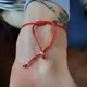 Срібний Червоний браслет Оберіг Шпилька Булавка без Каменів срібло 925 проби Родоване 75169 0.48г - зображення 3