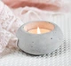 Круглый бетонный подсвечник для чайной свечи (Серый) GREYMIX Concrete Art - изображение 3