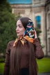 Велика дизайнерська хустка My Scarf "Карпатська зірка" 70 на70 см золото - изображение 3