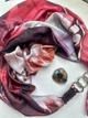 Дизайнерський платок My Scarf "Бордова троянда" прикрашений гранатом. - зображення 3