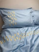 Наволочка Cozy з вишитими золотими колосками 40x60 см Небесно-блакитна - зображення 2
