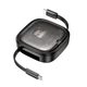 Зарядний кабель HOCO U140 Retractable, універсальний 3в1 (Type-C, Lightning, Micro USB), довжина 0.95 м, чорний - зображення 1