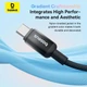 Кабель Baseus Discolor Series USB-C – USB-C, 1 м, чорний (P10374902111-00), швидка зарядка та передача даних - зображення 6