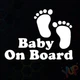 Наклейка "Baby on Board - Следы" 20х15 см Белая (004) - изображение 2