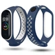 Силиконовый ремешок Nike style для фитнес-браслета Xiaomi Mi Band 3/4 Темно-синий с белым + металическая кнопка (MRKQ0101) - изображение 2