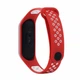 Силиконовый ремешок Nike style для фитнес-браслета Xiaomi Mi Band 3/4 Красный с белым + металическая кнопка (MRKQ0109) - изображение 3