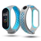 Силиконовый ремешок Nike style для фитнес-браслета Xiaomi Mi Band 3/4 Серый с голубым + металическая кнопка (MRKQ0108) - изображение 3