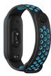 Ремешок Nike style для фитнес-браслета Xiaomi Mi Band 6/5 Черно-голубой + металическая кнопка (mrk2291) - изображение 2