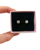Серебряные серьги-пуссеты с муассанитом 2-1,6 ct 6 мм (Арт.219100/1) - изображение 2