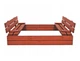 Деревянная песочница Springos SBP120SET02 120х120 см с раскладными скамейками - крышкой, дном и брезентом - зображення 5