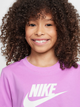 Дитяча футболка для дівчинки Nike G Nsw Tee Crop Futura Hbr FZ5548-532 122-128 XS Світло-фіолетова (197602749175) - зображення 4
