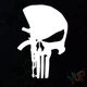Наклейка "Череп з автоматом Punisher " 14х20 см Біла (014) - изображение 1