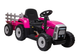 Трактор на акумуляторі Lean Toys XMX611 з причепом Рожевий (5903802452020) - зображення 1