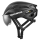 Kask rowerowy Rockbros z szybka, odpinane okulary z ochrona UV Black (5907769373350) - obraz 2