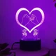 3D ночник Сердце на батарейках и USB, 21х11см/3D светильник/led светильник/Настольная 3д лампа - изображение 7
