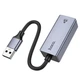 Сетевая карта Ethernet адаптер переходник Hoco UA37 RJ45 to USB 1000Mbps 120мм серый - изображение 3
