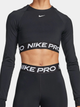 Спортивний топ для бігу жіночий Nike Pro Df 365 Crop Ls FV5484-010 XS Чорний (196974995302) - зображення 1