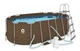 Большой овальный каркасный бассейн с лестницей Avenli 16в1 427x275x100 см с насосом и фильтром для дачи и дома для всей семьи Коричневый - изображение 2