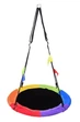Дитяча садова підвісна гойдалка-гніздо FUNFIT Colorful 100 см до 150 кг для балкону тераси дачі та двору з міцною сталевою рамою та регульованими канатами Різнокольорова - зображення 6