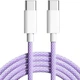 Кабель Foxconn Type-C-Type-C Woven 60W тканинний 1м для швидкого заряджання Apple + ключ для SIM-карти Purple - зображення 2