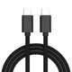 Кабель Foxconn Type-C-Type-C Woven 60W тканинний 1м для швидкого заряджання Apple + ключ для SIM-карти Black - зображення 2