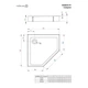 Піддон для душової кабіни RADAWAY DorosCompact 80x80x11.5см п'ятикутний акрил без сифону білий SDRPT8080-05 - зображення 3