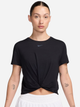 Koszulka sportowa damska Nike W Nk One Classic Twst Ss HJ1054-010 XS Czarna - obraz 1