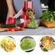 Овочерізка мультислайсер Tabletop Drum Grater Kitchen Master Терка для овочів та фруктів 3 насадки. Колір: червоний - зображення 18