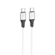 Кабель силиконовый Hoco X86 Spear Silicone Type-C to Type-C 60W (1m) белый - изображение 2