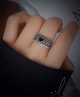 Кільце багатошарове Fashion Jewelry вінтажне із серцем універсальний розмір сріблястий колір (SVS) - зображення 3