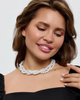 Кольє буси перлинне Fashion Jewerly багатошарове штучні перли ошатне намисто біжутерія білий колір (SVS) - зображення 4