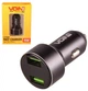 Автомобільний зарядний пристрій VOIN C-31209BK 2xUSB 3.1 А 15 Вт з вольтметром Black - зображення 3