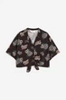 Блуза H&M 158см темно коричневый цветы 27061165823 - изображение 1