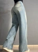 Джинсы женские I8 51777 широкие скейтер baggy с потертостями 30 голубые - изображение 2