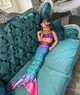 Костюм русалки хвосты русалок для детей хвост русалочка детский купальник размер 130 на рост 127 - 137 см русалк в фиолетовом и бирюзовом цвете - изображение 2