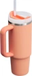 Термочашка стальная с двойной вакуумной изоляцией Stanley Quencher H2.0 Flowstate 0,89 л Nectarine - изображение 2