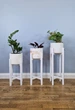 Подставки для цветов и вазонов деревянные WoodDecor комплект в белом цвете - изображение 1